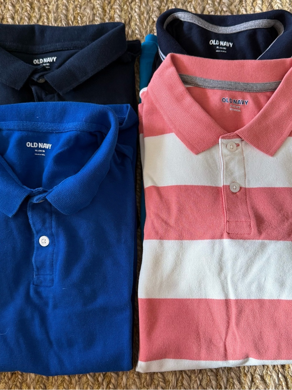 Old Navy Kids Boys Lot of 4 Short Sleeve Polo Shirts Size XL (14-16)